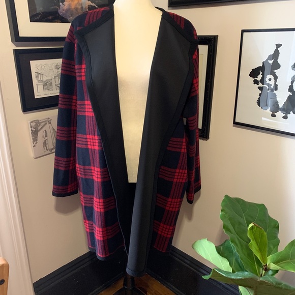 checked cape coat